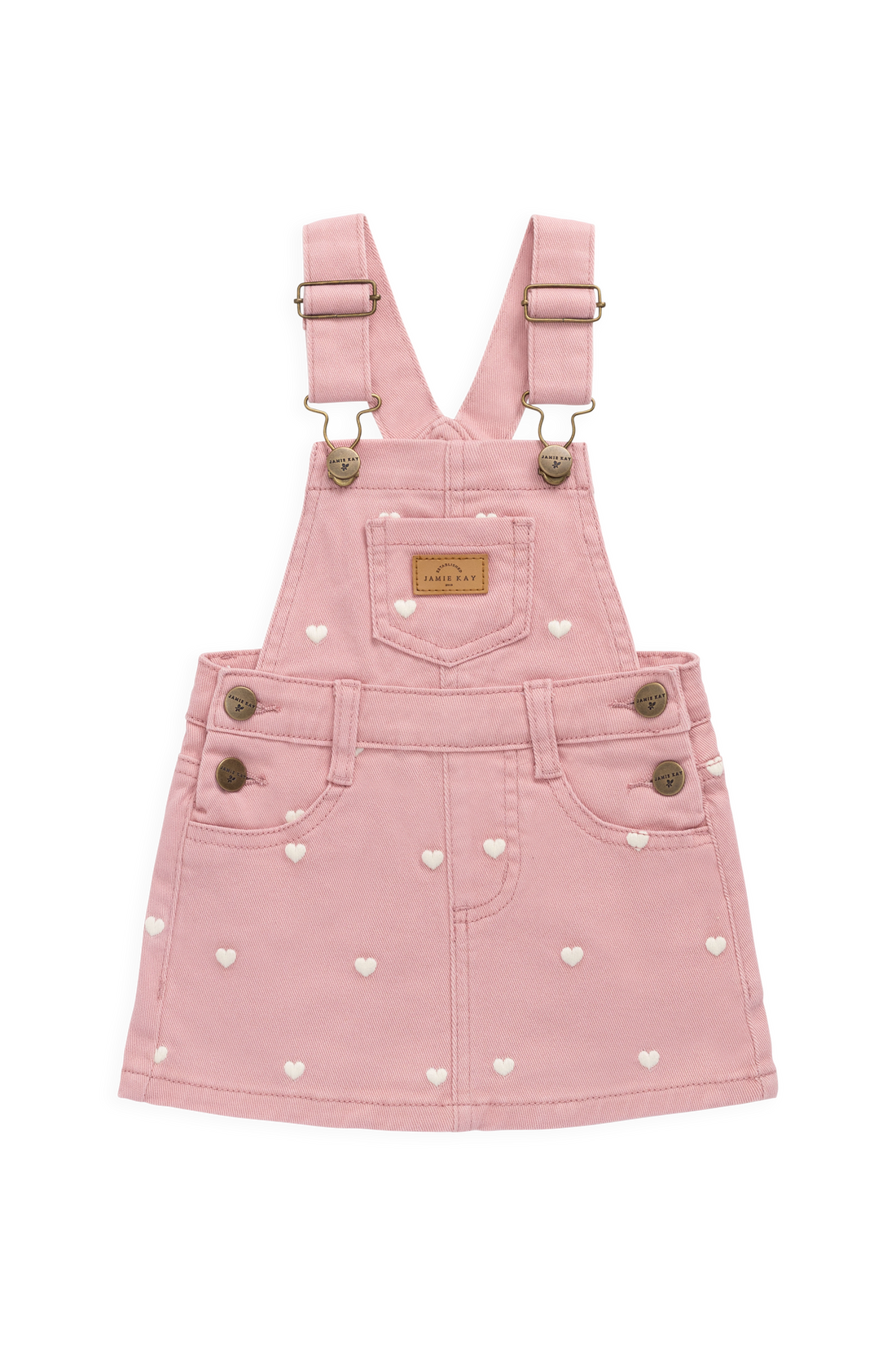 Classic Overall Dress - Petite Heart Rose Childrens Dress from Jamie Kay NZ