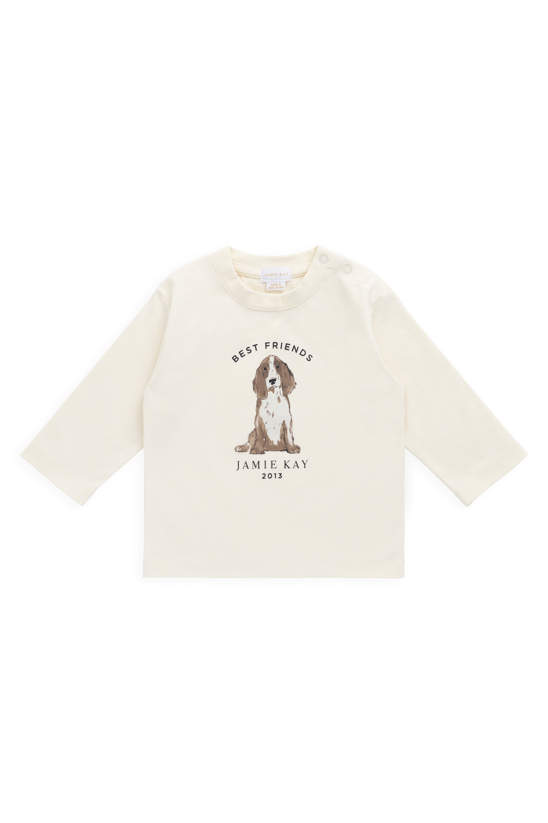 Marshall Long Sleeve Top - Parchment Best Friends Childrens Top from Jamie Kay NZ