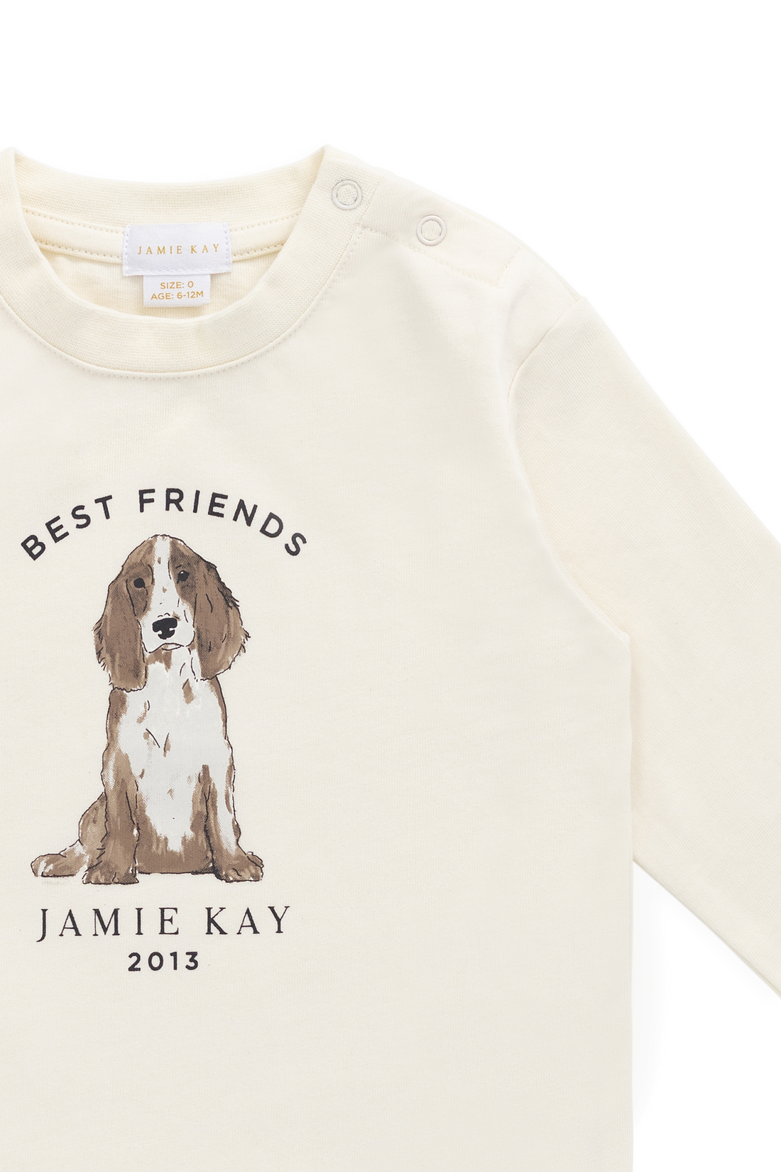 Marshall Long Sleeve Top - Parchment Best Friends Childrens Top from Jamie Kay NZ