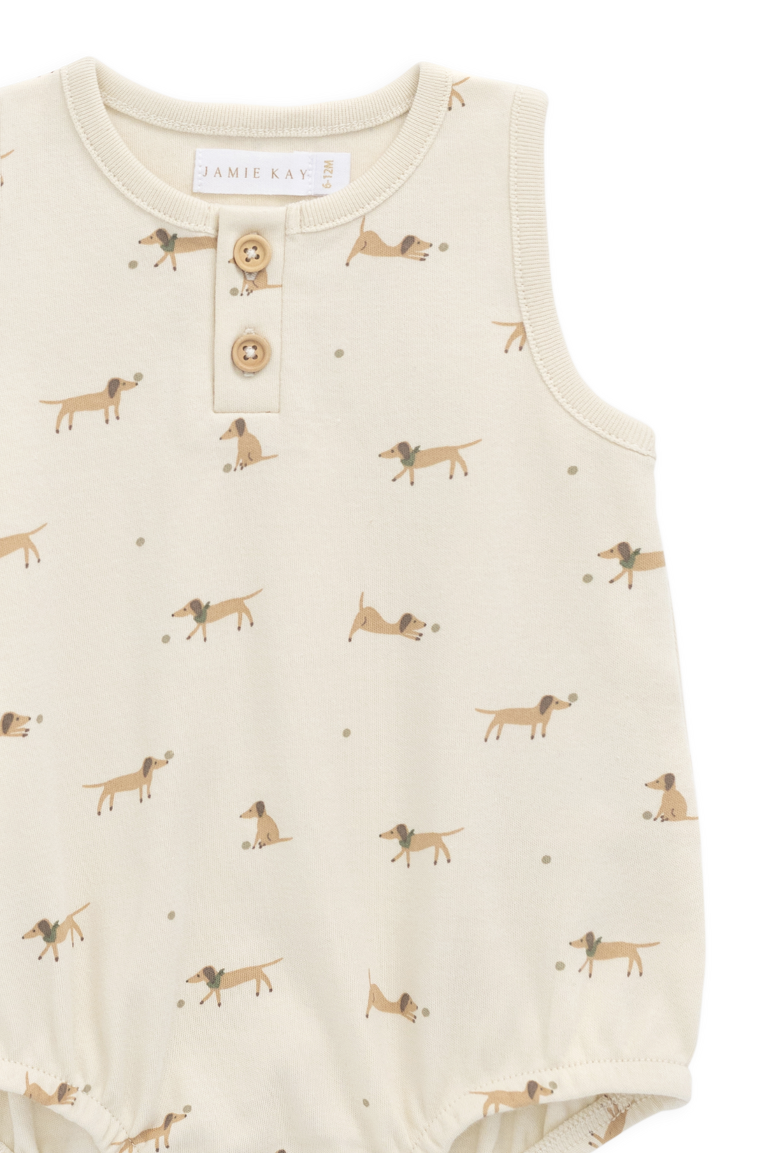 Organic Cotton Archie Playsuit - Play Ball Cassava Childrens Playsuit from Jamie Kay NZ