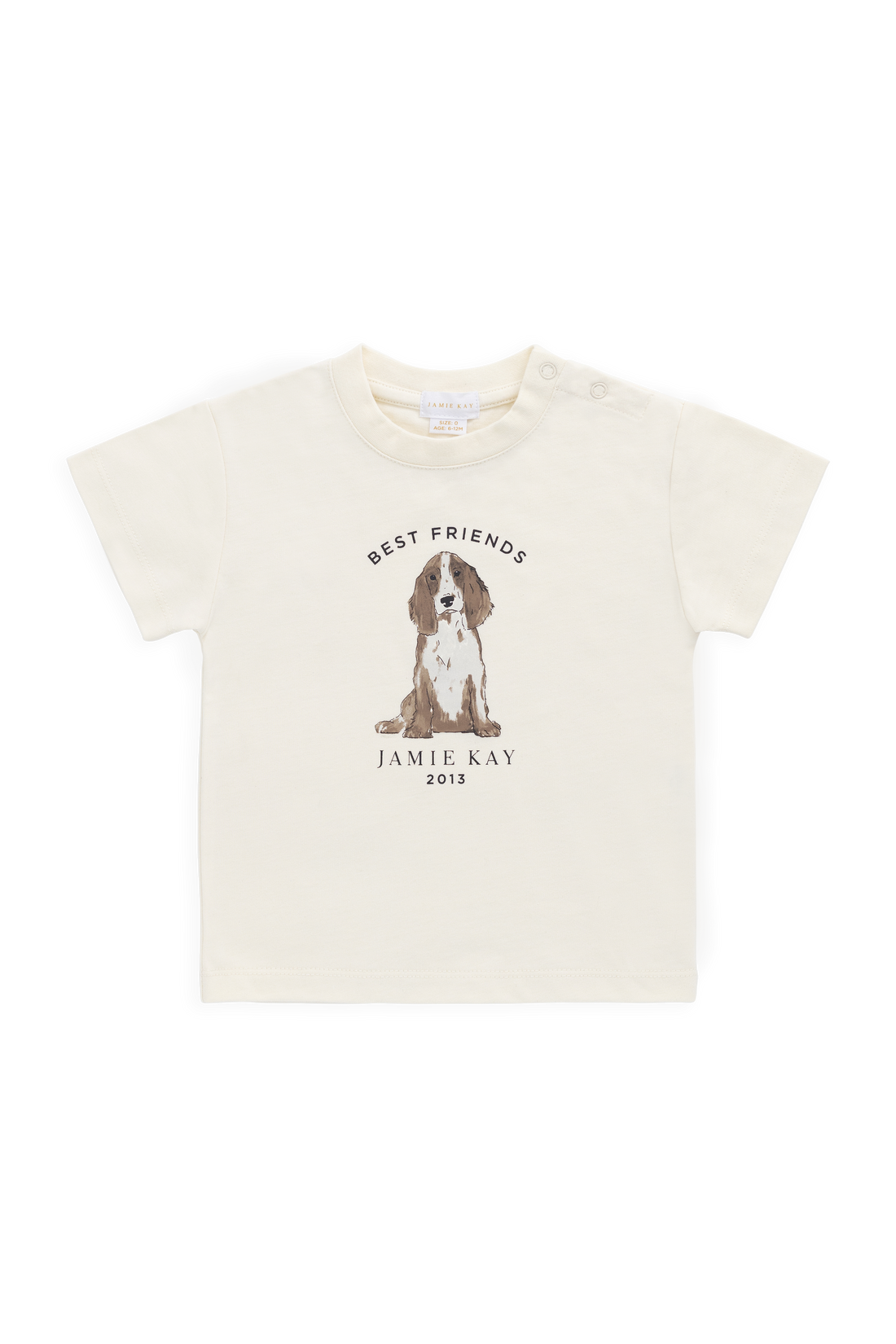 Organic Cotton Bjorn Tee - Parchment Best Friends Childrens Top from Jamie Kay NZ