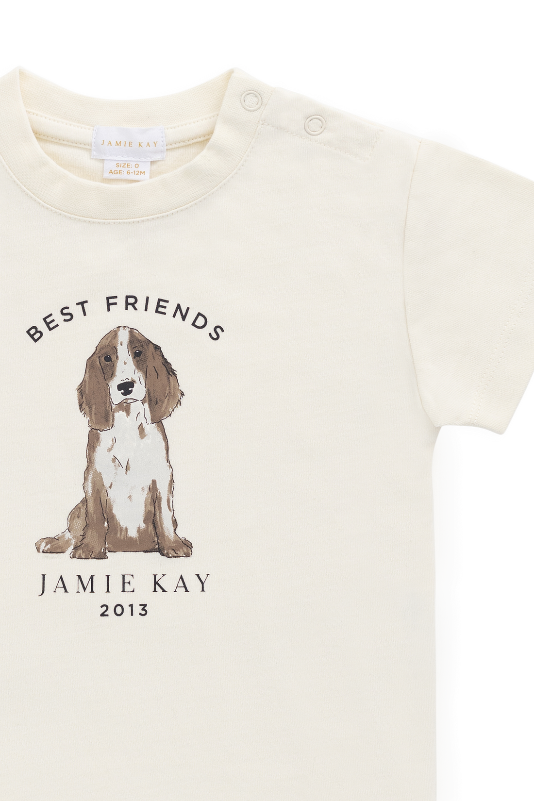 Organic Cotton Bjorn Tee - Parchment Best Friends Childrens Top from Jamie Kay NZ