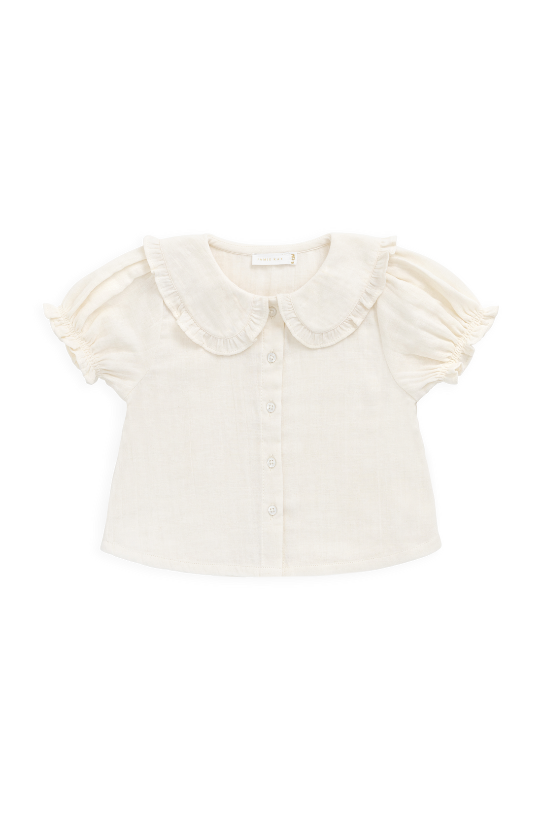 Organic Cotton Muslin Bowie Blouse - Parchment Childrens Top from Jamie Kay NZ