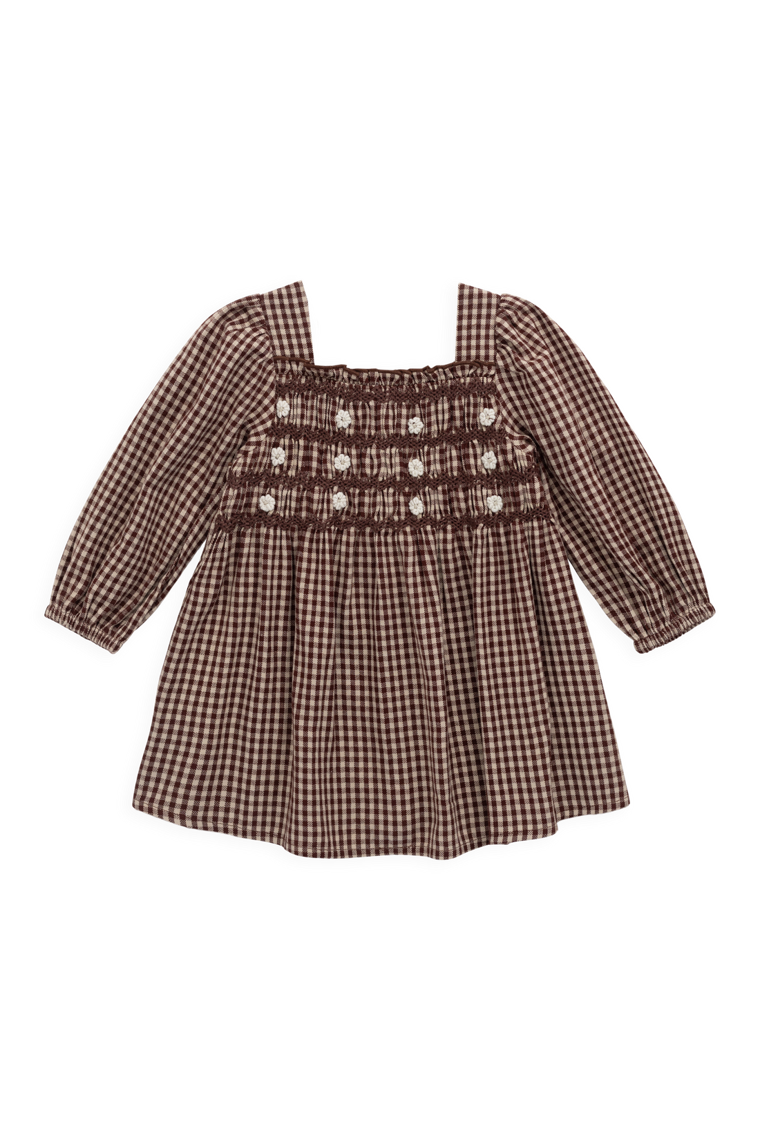 Organic Cotton Cecile Dress - Cinnamon Gingham Childrens Dress from Jamie Kay NZ