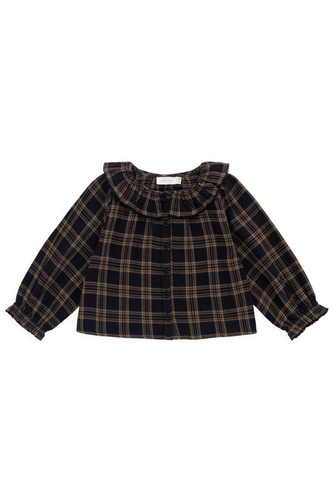 Organic Cotton Cecile Top - Woodland Check Childrens Top from Jamie Kay NZ