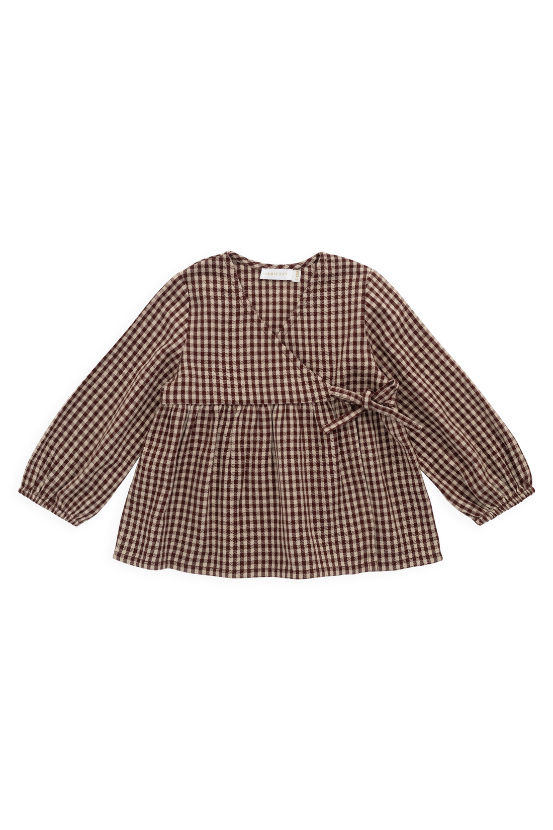 Organic Cotton Imani Blouse - Cinnamon Gingham Childrens Top from Jamie Kay NZ