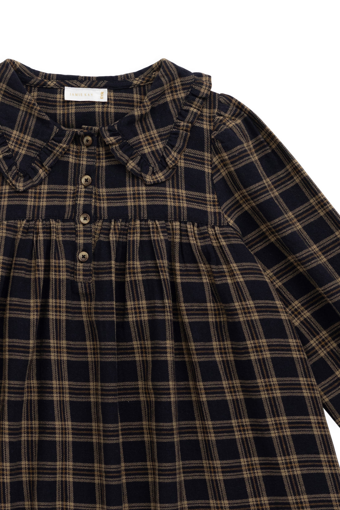 Organic Cotton Ira Dress - Woodland Check Childrens Dress from Jamie Kay NZ