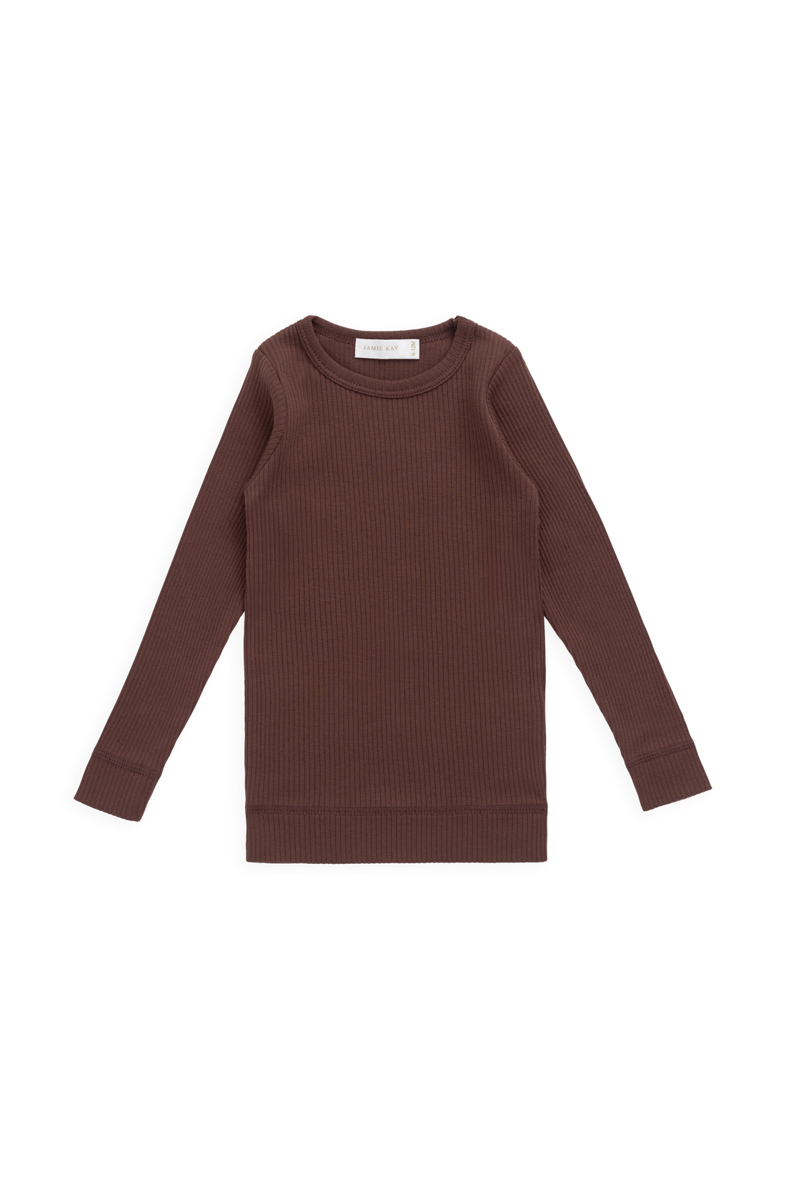 Organic Cotton Modal Marina Long Sleeve Top - Burnt Cinnamon Childrens Top from Jamie Kay NZ