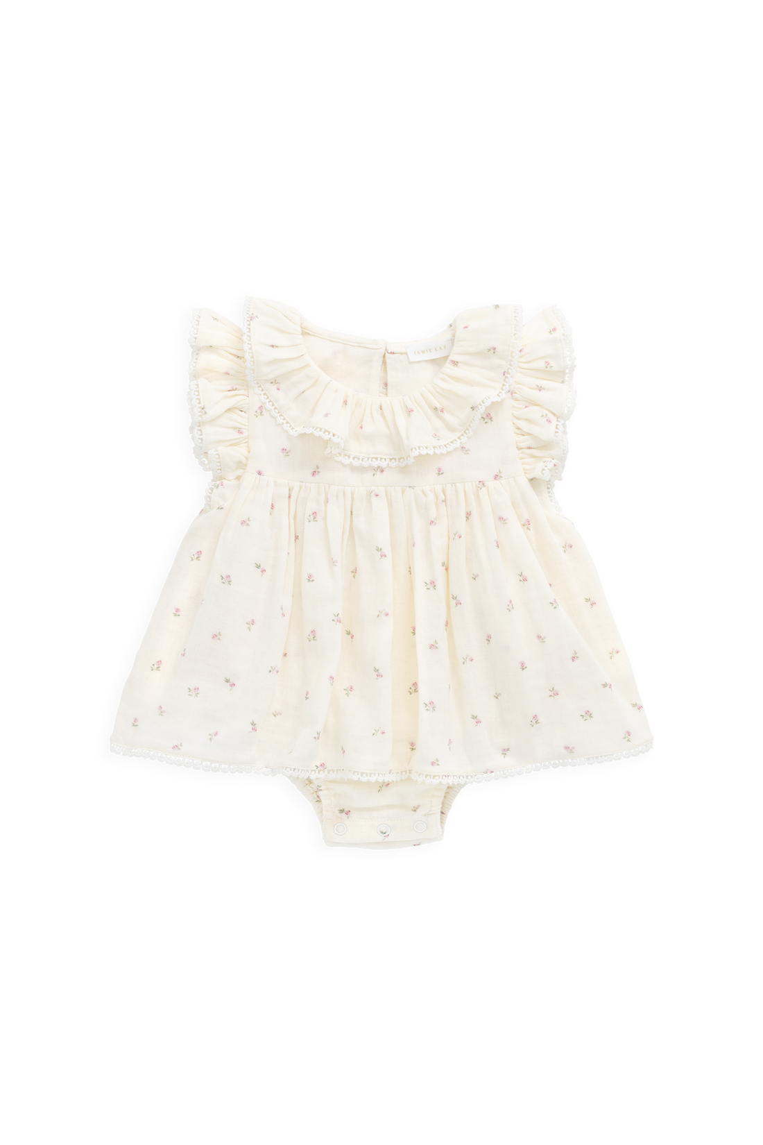 Organic Cotton Muslin Frannie Playsuit - Willow Rose Childrens Playsuit from Jamie Kay NZ