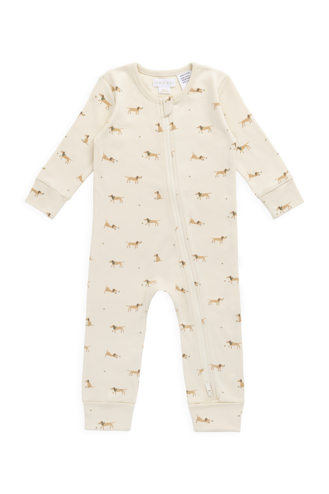 Organic Cotton Reese Zip Onepiece - Play Ball Cassava Childrens Onepiece from Jamie Kay NZ