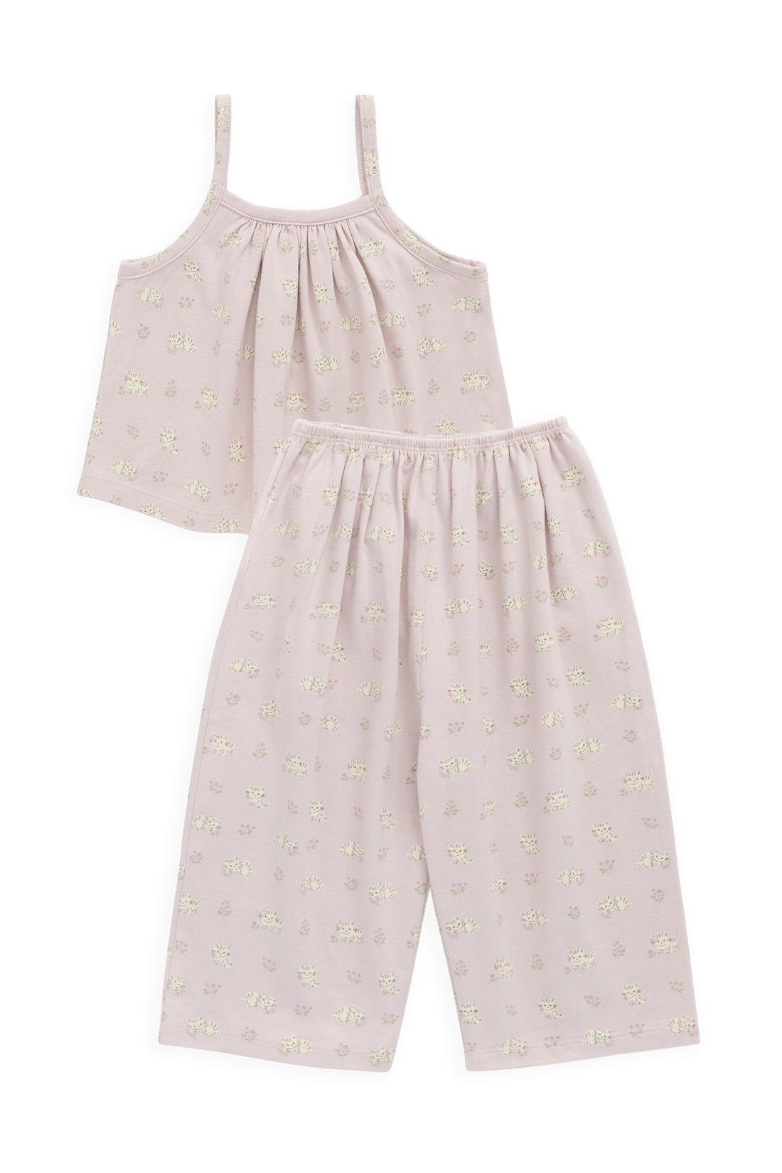 Organic Cotton Viola Pyjama Set - Moon Floral Mauve Childrens Pyjamas from Jamie Kay NZ