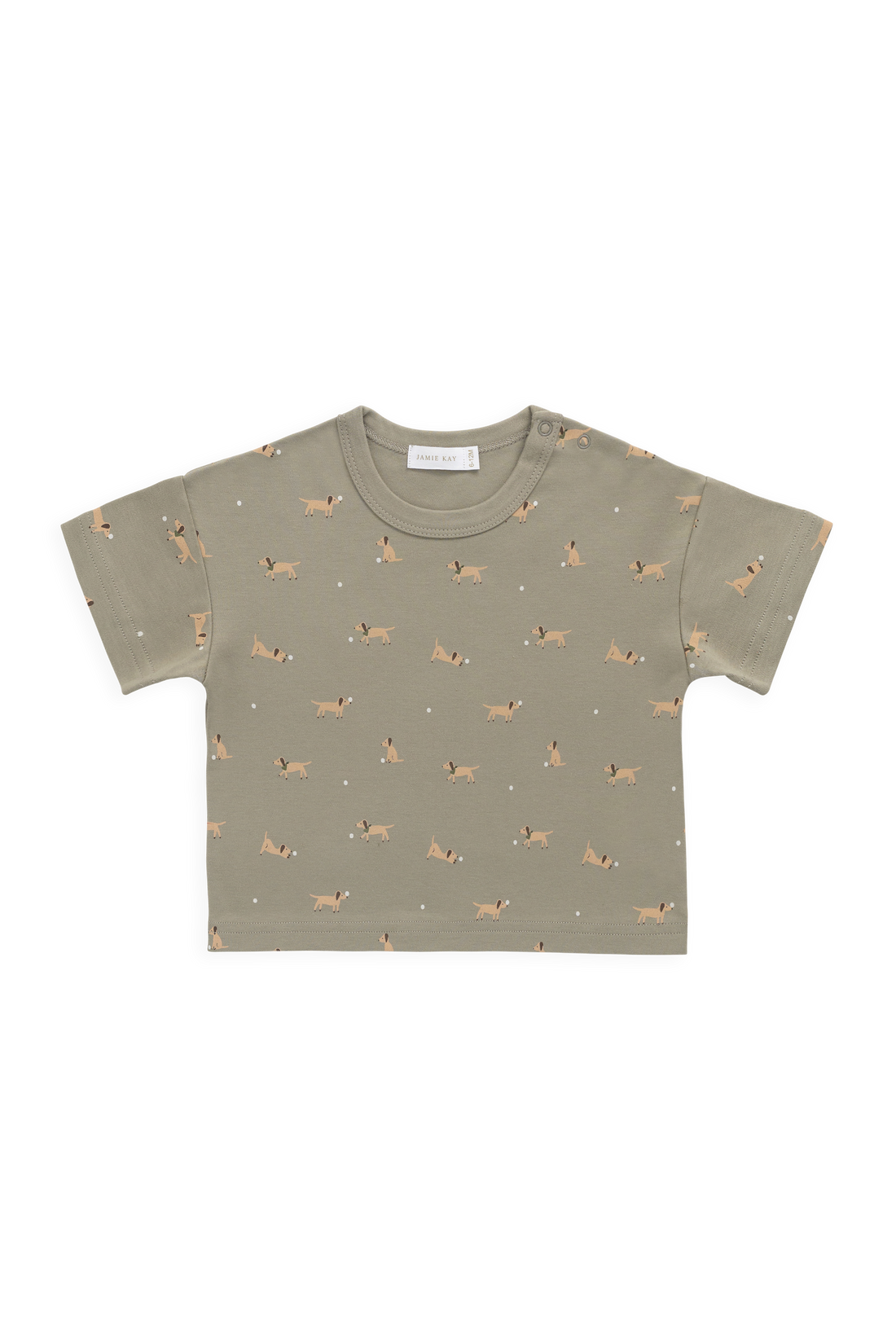 Pima Cotton Wesley Tee - Play Ball Vert Childrens Top from Jamie Kay NZ