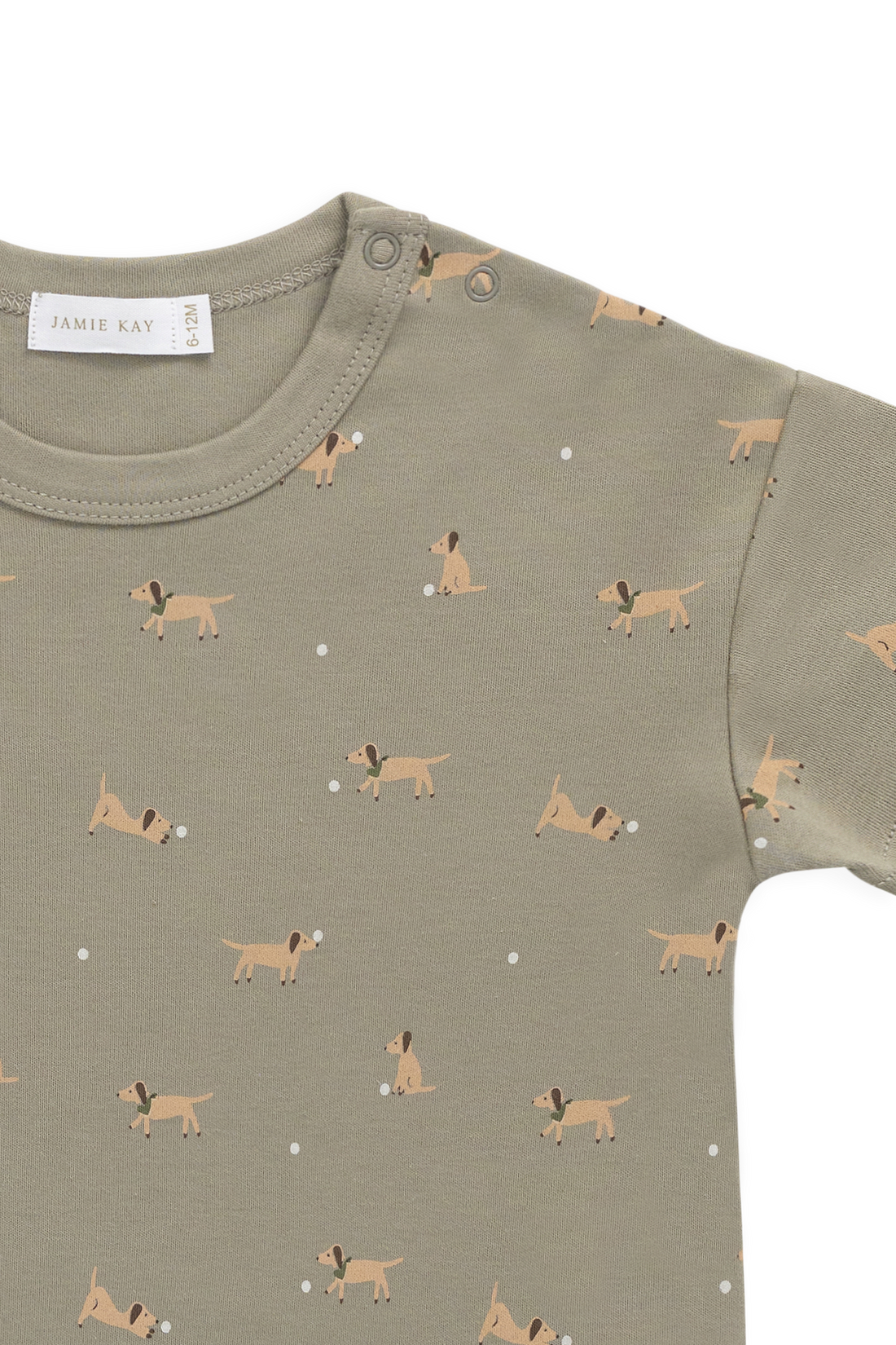 Pima Cotton Wesley Tee - Play Ball Vert Childrens Top from Jamie Kay NZ