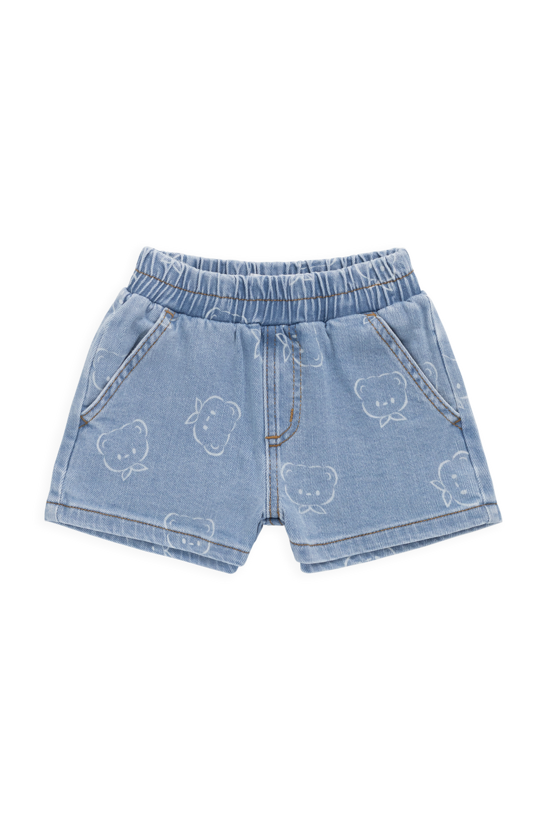 Reid Denim Short - Bowie Bear Denim Childrens Shorts from Jamie Kay NZ