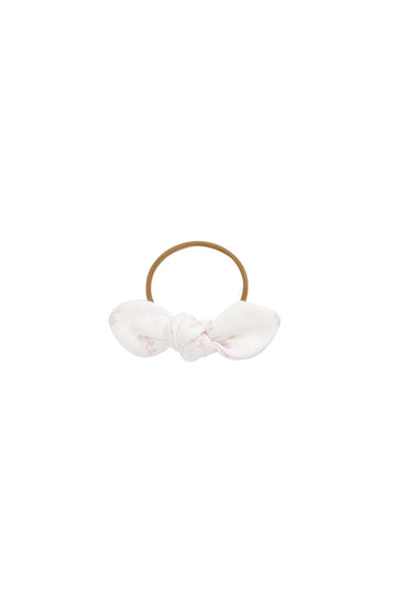 Organic Cotton Dahlia Hairties - Pauline Pink Childrens Bow from Jamie Kay NZ