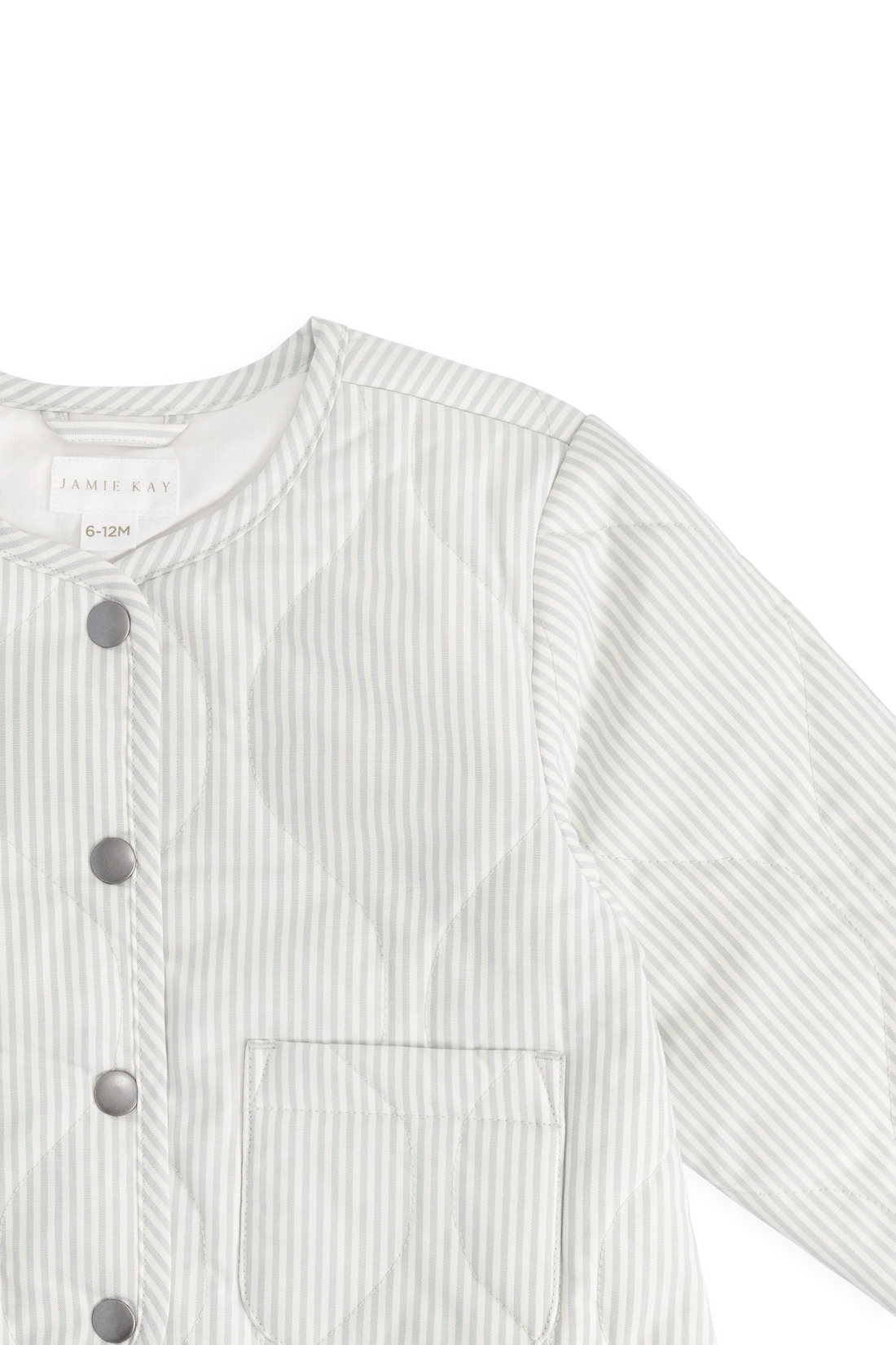 Elio Jacket - Fine Stripe Cloud/Bluegum Childrens Jacket from Jamie Kay NZ