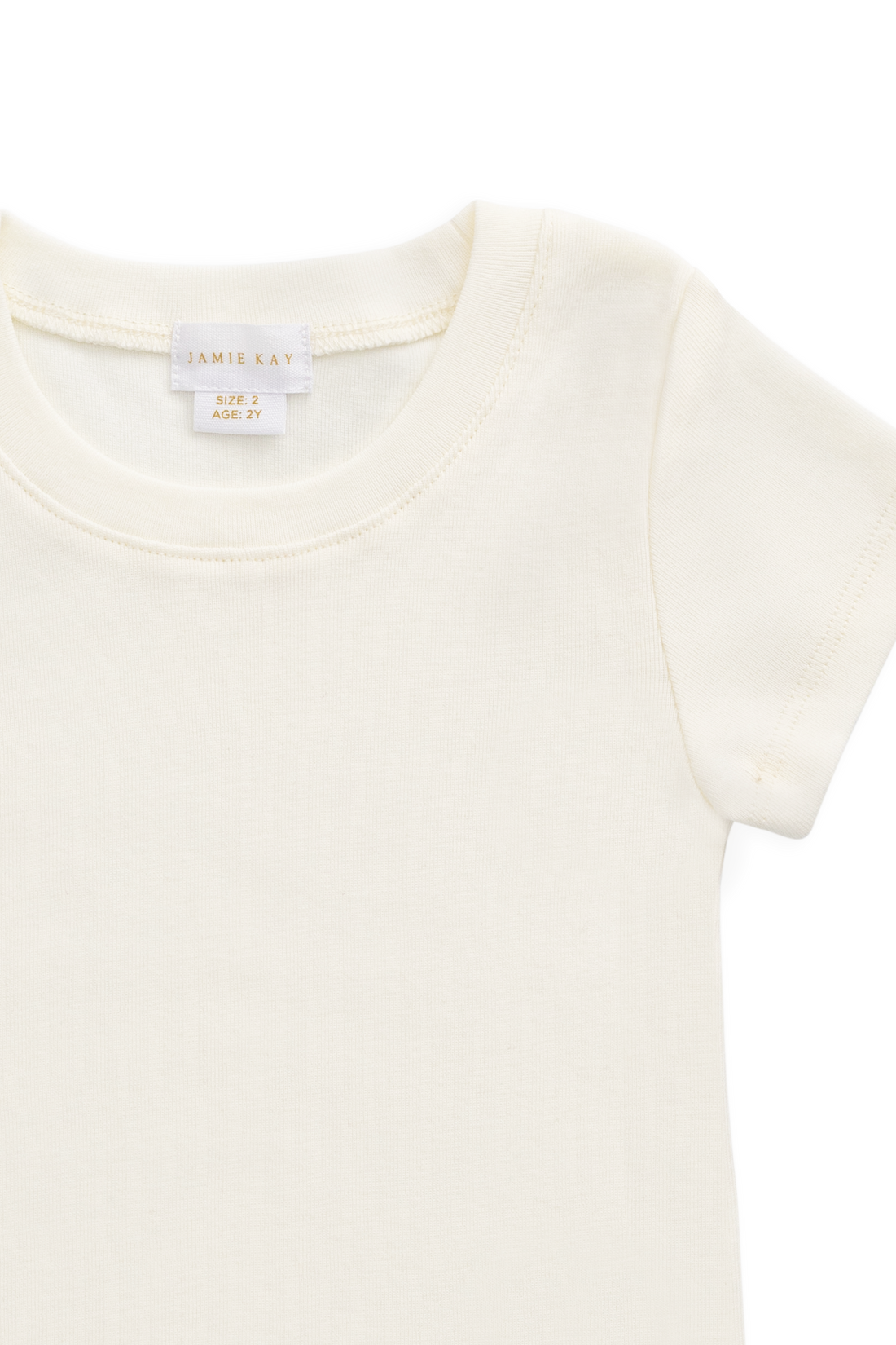Organic Cotton Rib Helene Tee - Parchment Childrens Top from Jamie Kay NZ