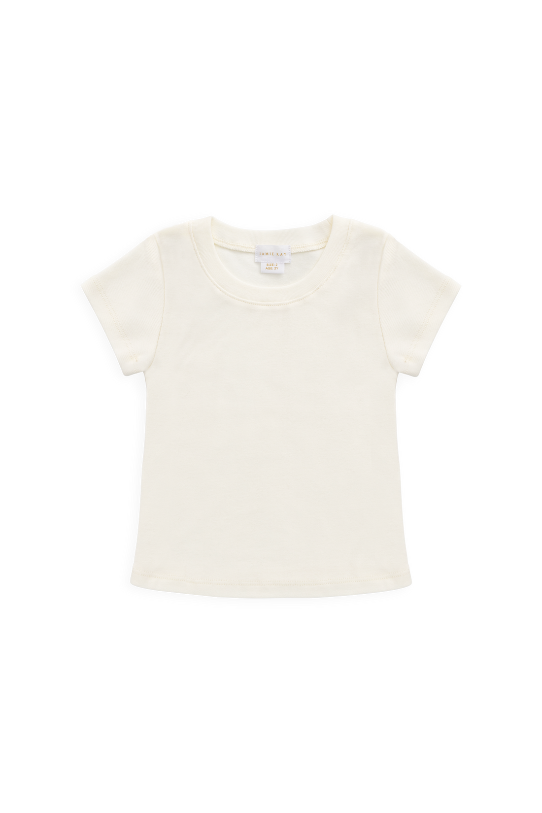 Organic Cotton Rib Helene Tee - Parchment Childrens Top from Jamie Kay NZ