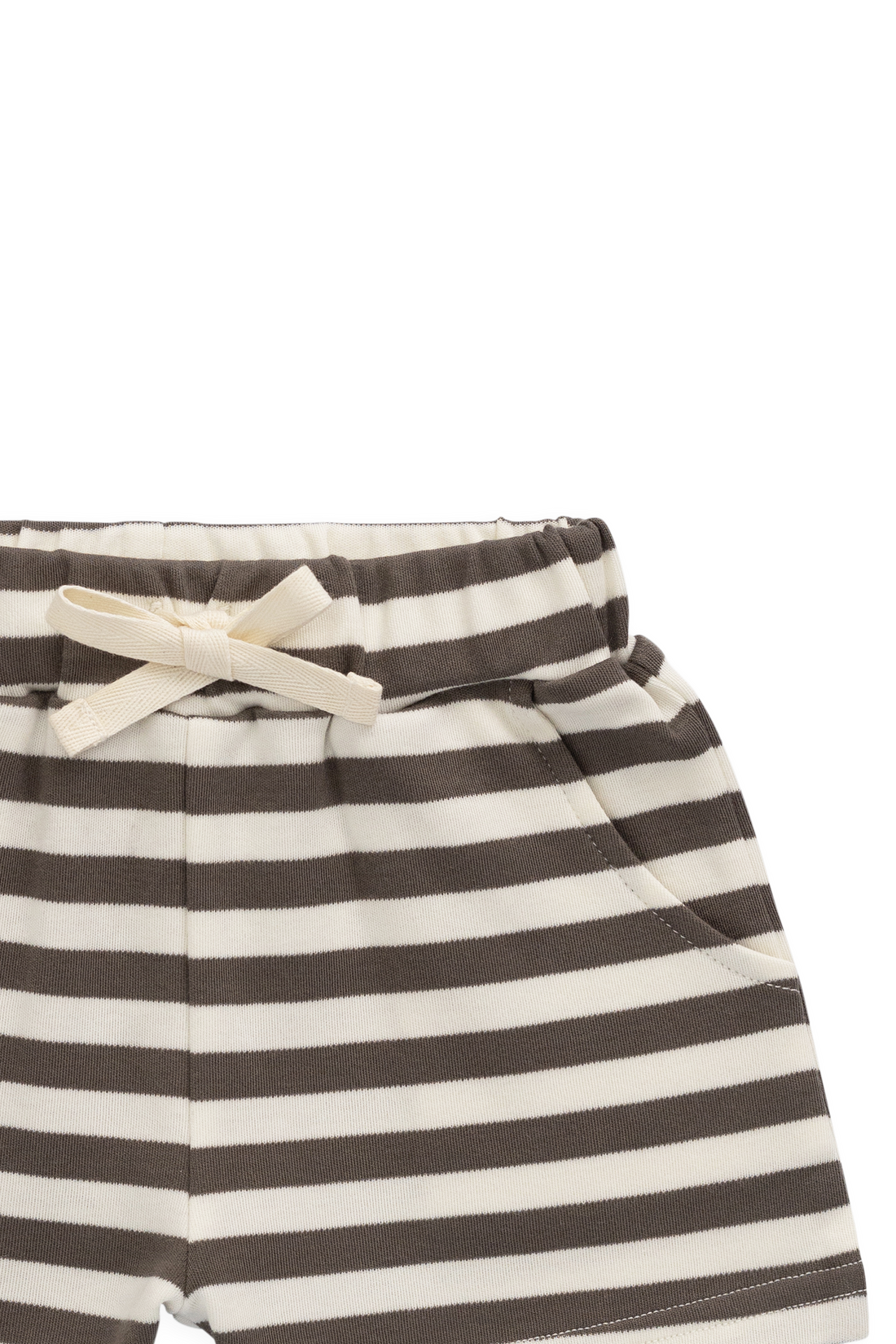 Pima Cotton Wesley Short - Essential Stripe Raku/Cloud Childrens Shorts from Jamie Kay NZ