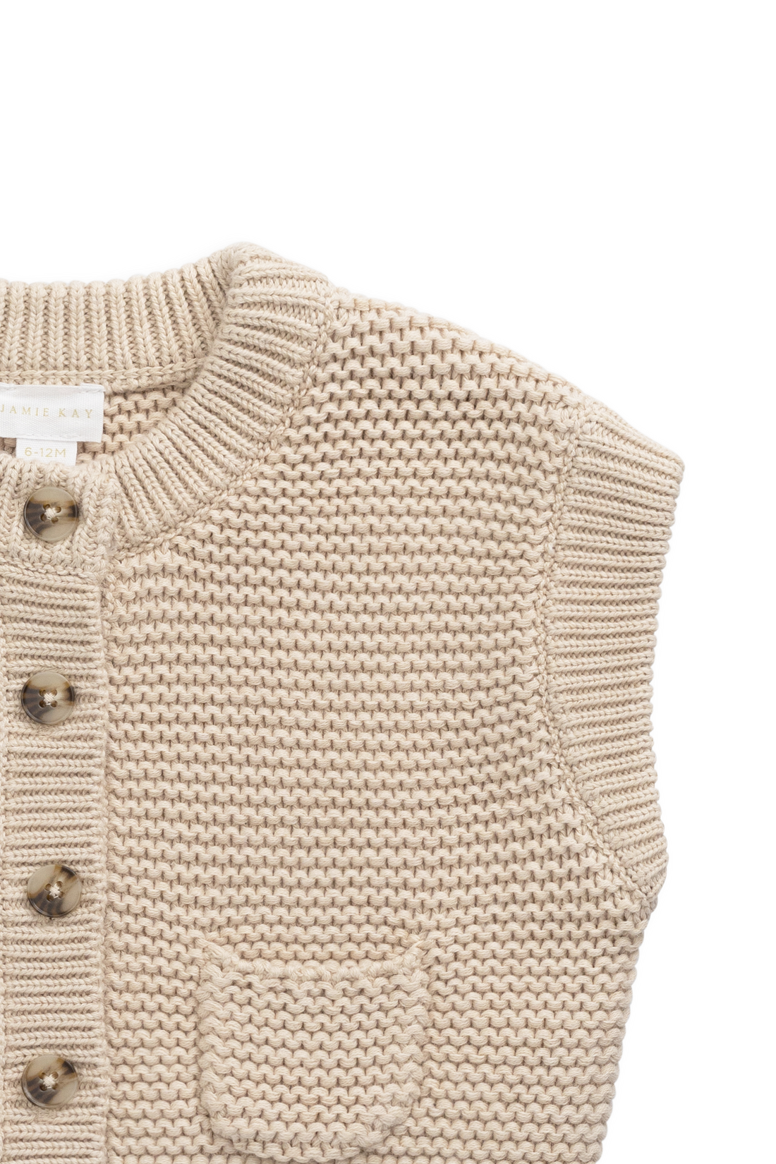 Rome Knit Vest - Oat Marle Childrens Vest from Jamie Kay NZ
