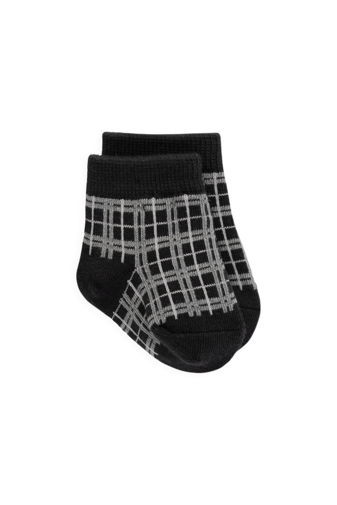 William Socks - Tattersalls Check Basalt Childrens Socks from Jamie Kay NZ
