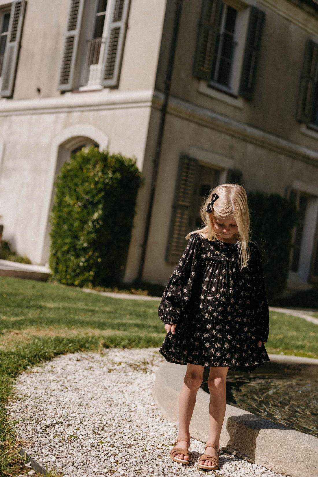 Organic Cotton Gianna Dress - Cassie Caviar Childrens Dress from Jamie Kay NZ