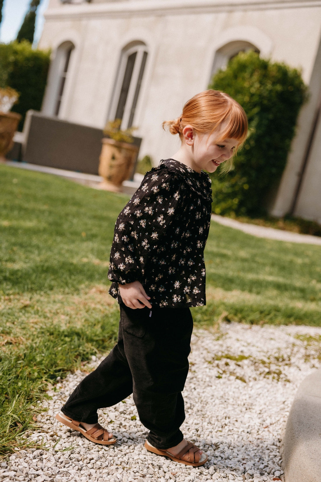 Organic Cotton Caroline Blouse - Cassie Caviar Childrens Top from Jamie Kay NZ