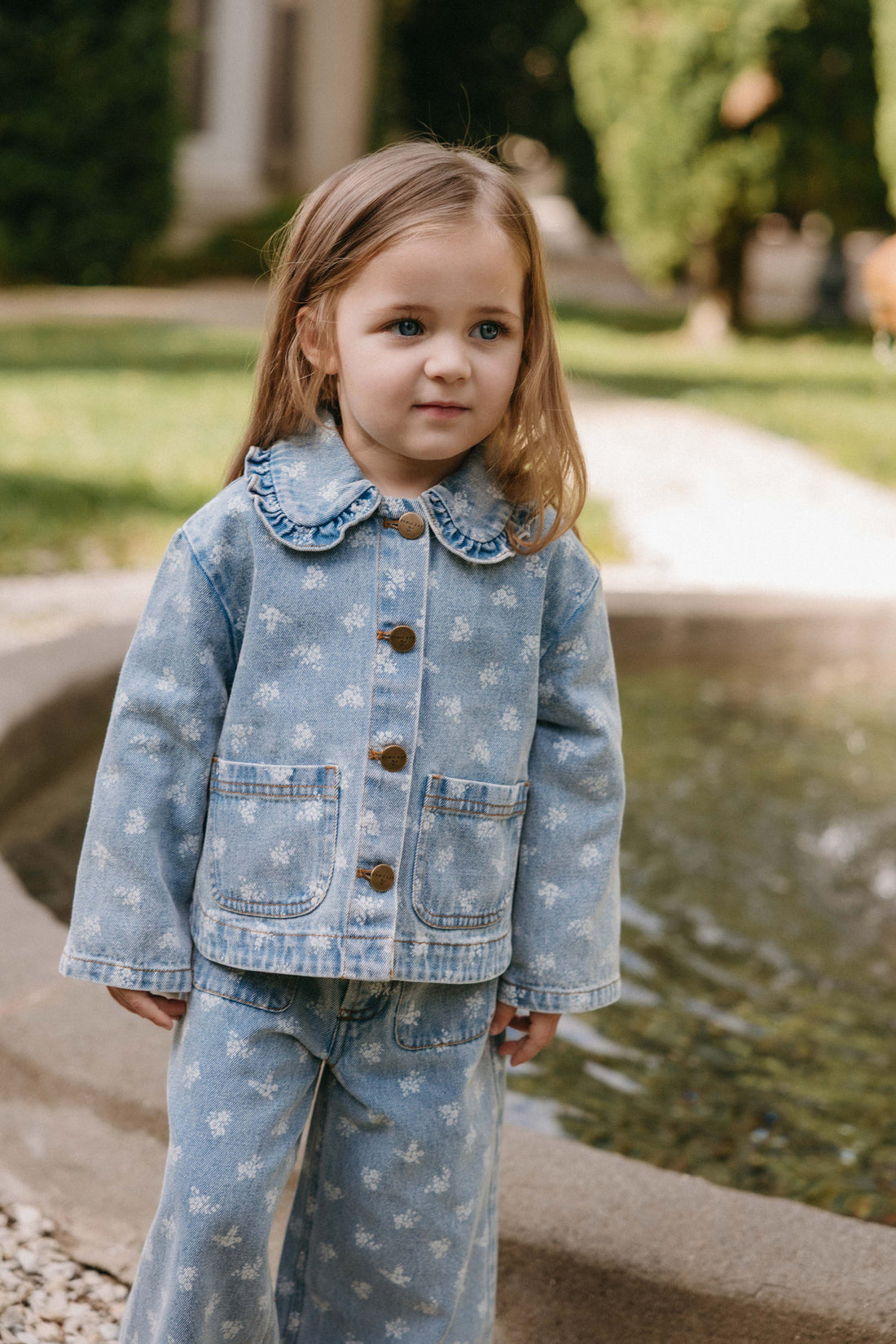 Malani Jacket - Tully Floral Denim Childrens Jacket from Jamie Kay NZ