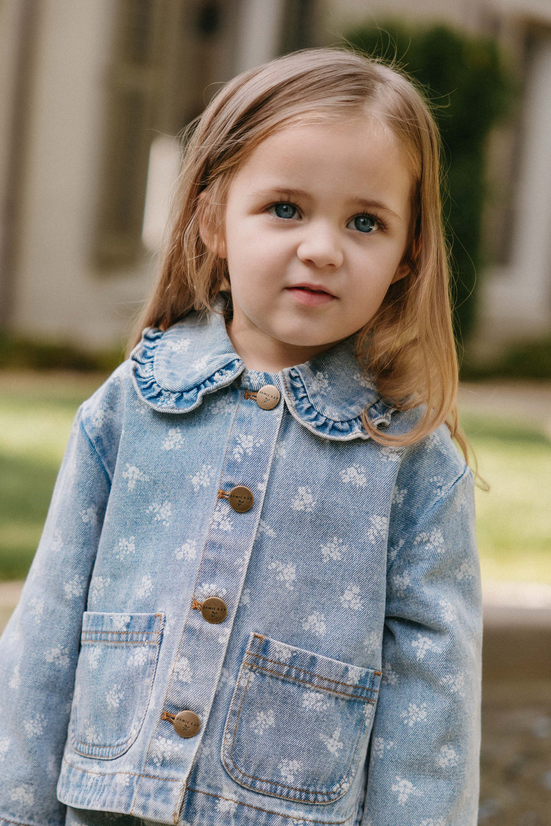 Malani Jacket - Tully Floral Denim Childrens Jacket from Jamie Kay NZ