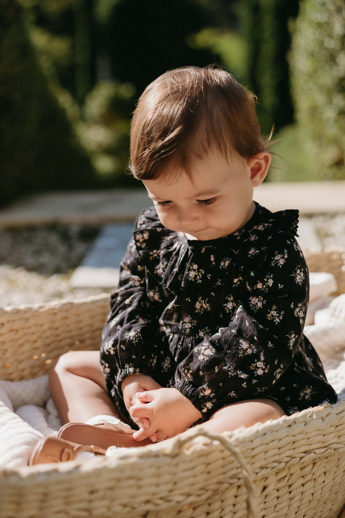 Organic Cotton Caroline Playsuit - Cassie Caviar Childrens Playsuit from Jamie Kay NZ
