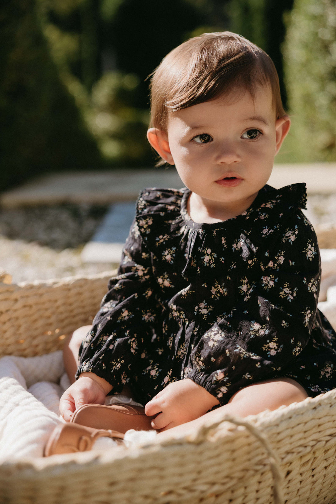 Organic Cotton Caroline Playsuit - Cassie Caviar Childrens Playsuit from Jamie Kay NZ