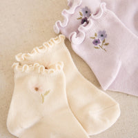 Alison Sock - Dusky Lavender Posie Fields Childrens Sock from Jamie Kay NZ