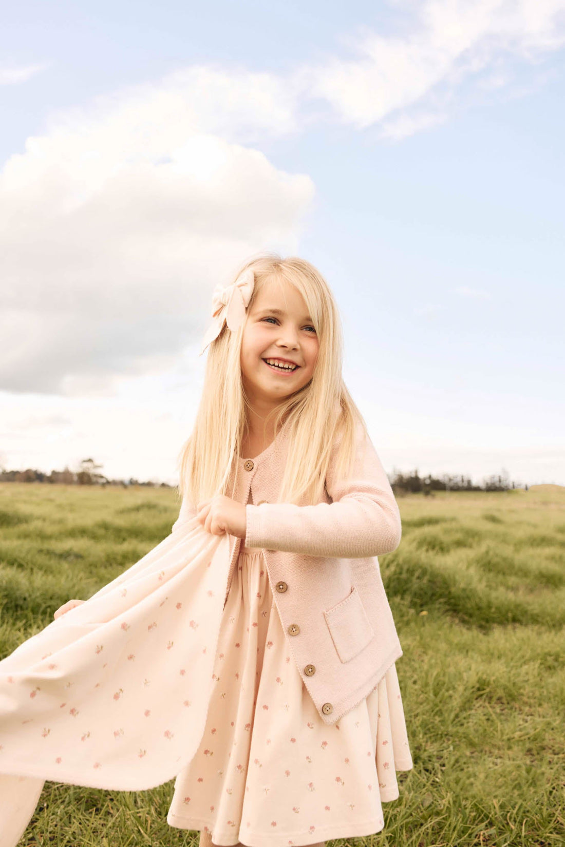 Organic Cotton Tallulah Dress - Meredith Morganite Childrens Dress from Jamie Kay NZ