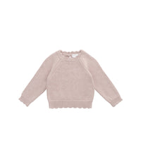 Audrey Knitted Jumper - Soft Misty Marle Childrens Cardigan from Jamie Kay NZ