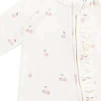 Bamboo Melanie Onepiece - Cherry Love Parchment Childrens Pyjama from Jamie Kay NZ