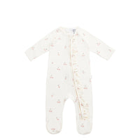 Bamboo Melanie Onepiece - Cherry Love Parchment Childrens Pyjama from Jamie Kay NZ