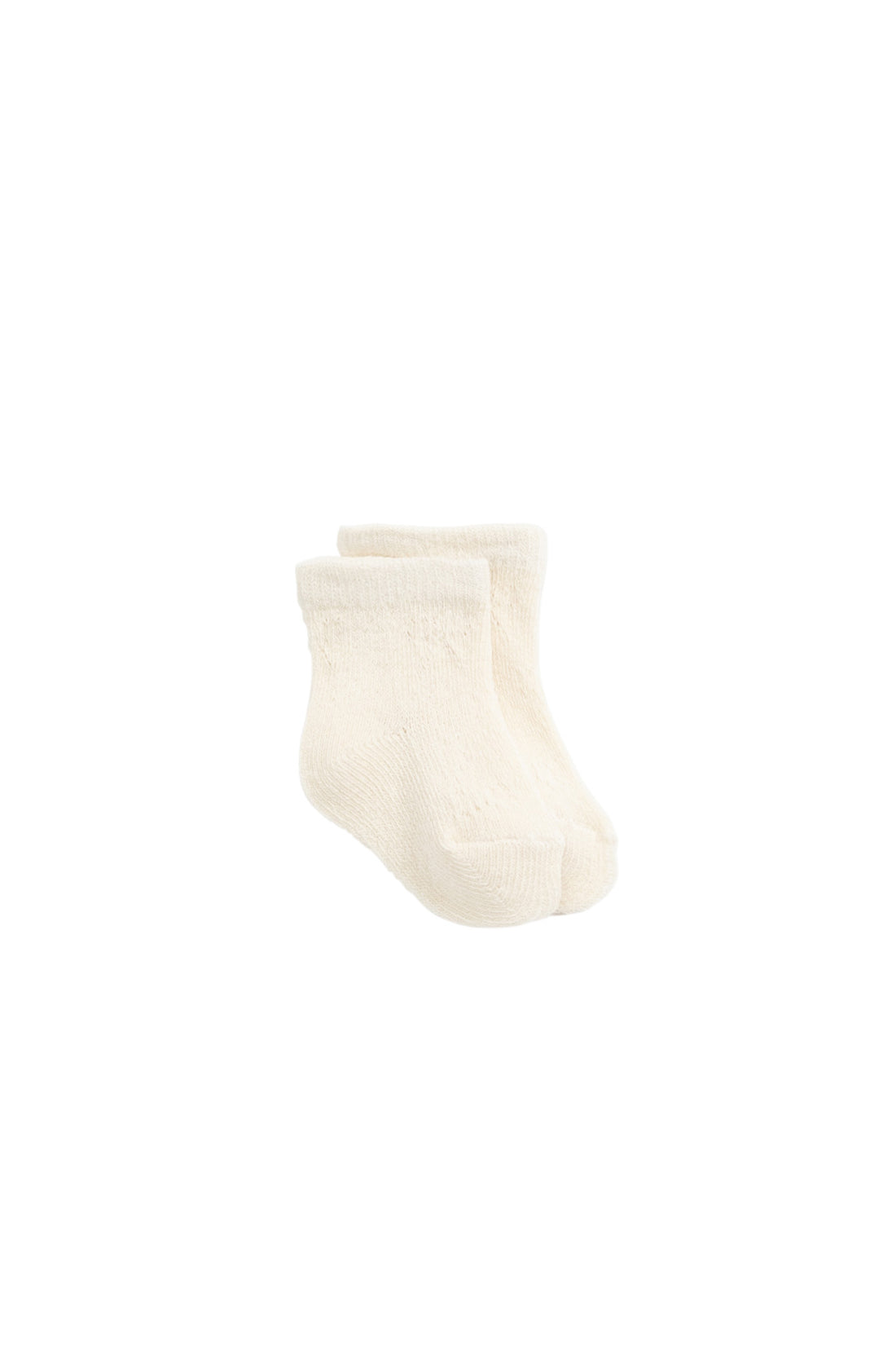 Bow Pointelle Ankle Socks - Milk Childrens Sock from Jamie Kay NZ