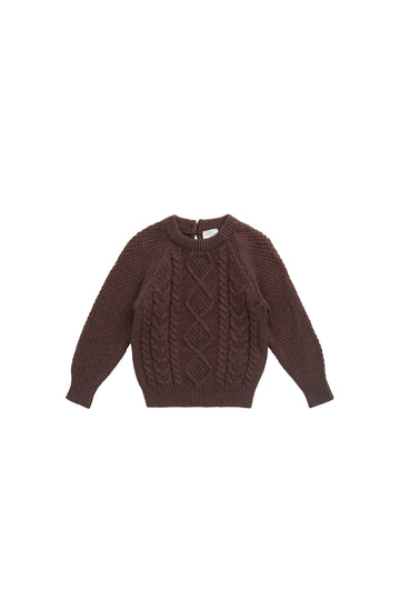 Carter Jumper - Toasted Brown Marle Childrens Jumper from Jamie Kay NZ