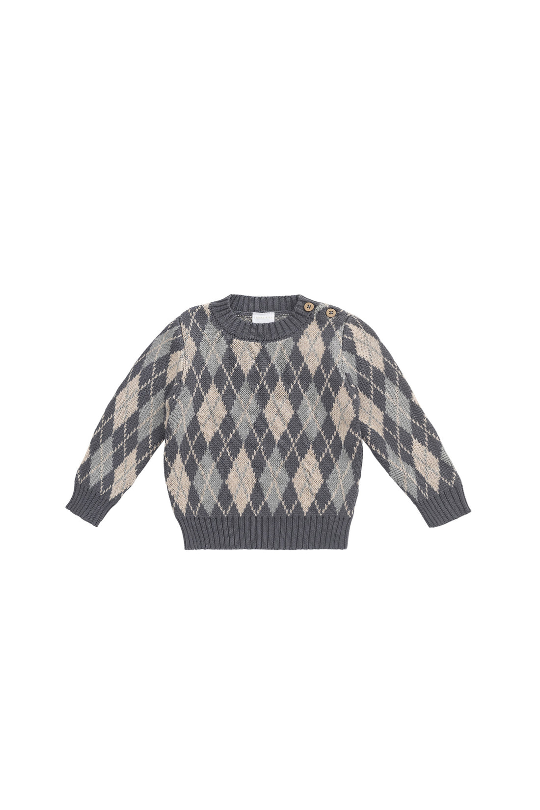 Enzo Jumper - Enzo Jacquard - Lava Smoke Childrens Jumper from Jamie Kay NZ