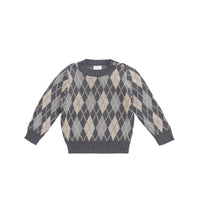 Enzo Jumper - Enzo Jacquard - Lava Smoke Childrens Jumper from Jamie Kay NZ