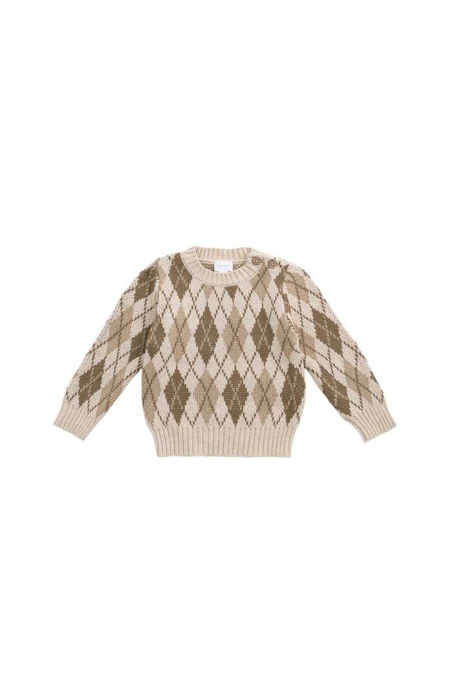 Enzo Jumper - Enzo Jacquard Oatmeal Marle Childrens Jumper from Jamie Kay NZ