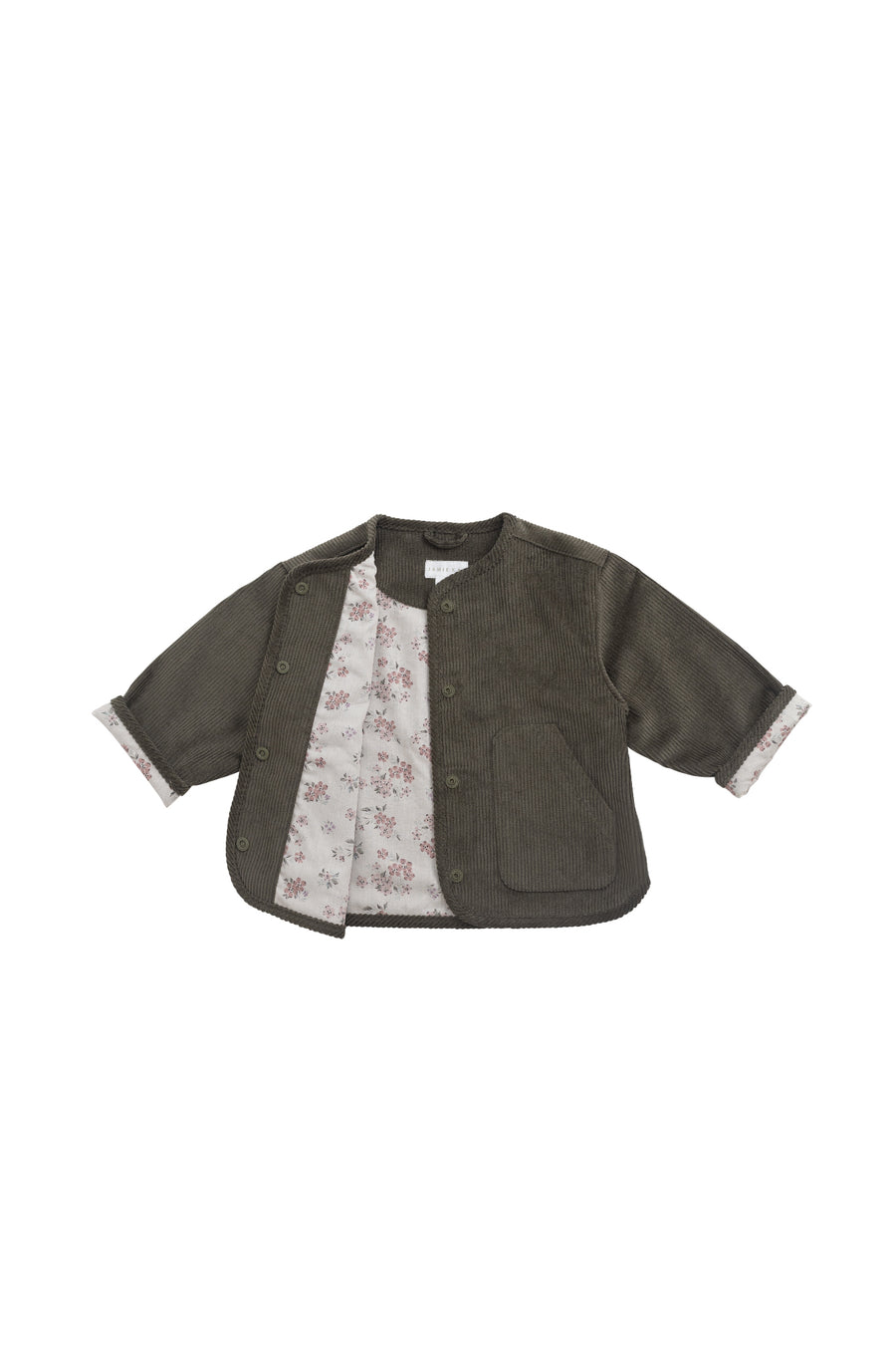 Esther Corduroy Jacket - Khaki/Selena Blush Childrens Jacket from Jamie Kay NZ