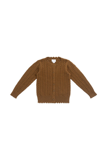 Hannah Knitted Cardigan - Mushroom (Bronze) Childrens Cardigan from Jamie Kay NZ