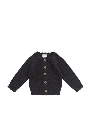 Maisie Knitted Cardigan - Ebony Marle Childrens Cardigan from Jamie Kay NZ