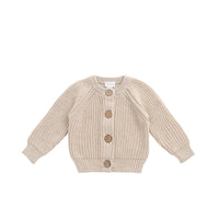 Max Cardigan - Oatmeal Marle Childrens Cardigan from Jamie Kay NZ