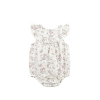 Organic Cotton Annabella Romper - Selena Blush Childrens Bodysuit from Jamie Kay NZ