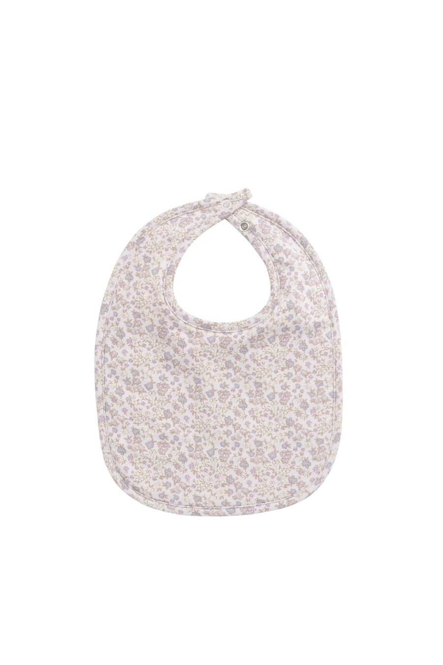 Organic Cotton Bib - Amber Floral Lilac Ash Childrens Bib from Jamie Kay NZ