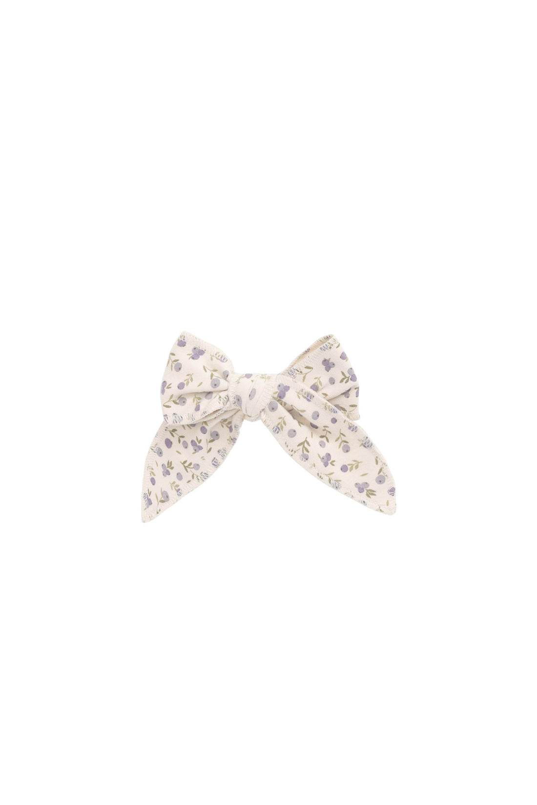 Organic Cotton Bow - Blueberry Field Raindrops Childrens Hair Bow from Jamie Kay NZ