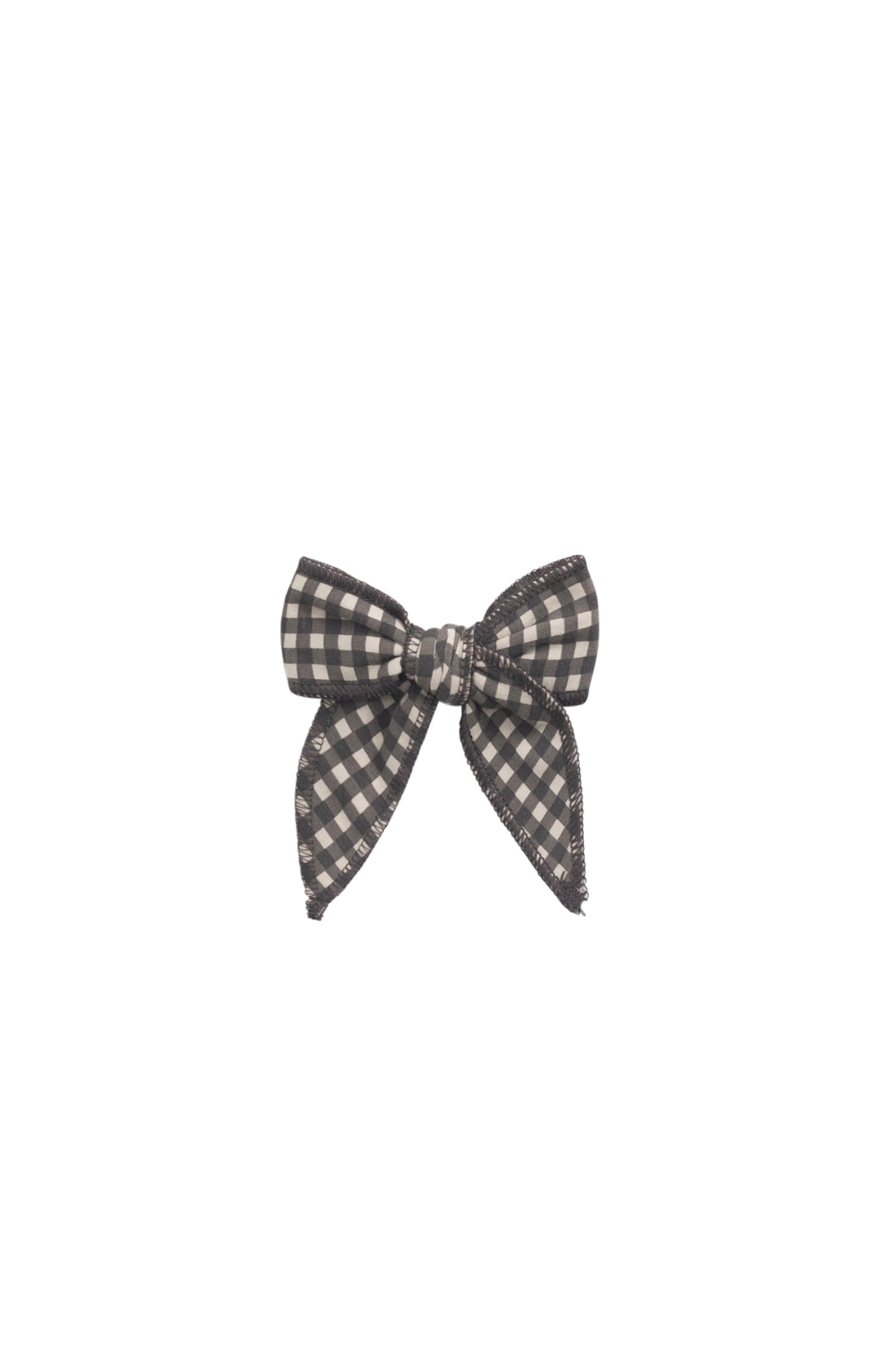 Organic Cotton Bow - Mini Gingham Bistre Childrens Hair Bow from Jamie Kay NZ