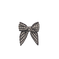 Organic Cotton Bow - Mini Gingham Bistre Childrens Hair Bow from Jamie Kay NZ